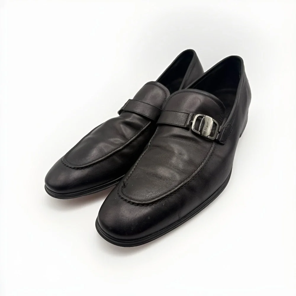 Salvatore Ferragamo Rain Lux Black Loafers Men's Size 9 Slip On Loafers Designer